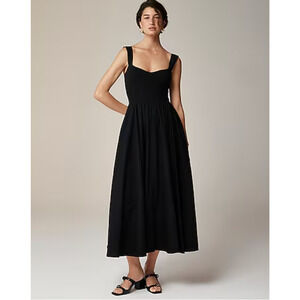 J Crew Knit Mixty Sweetheart Dress XS Black NWT Midi Women's CA647 J.Crew Poplin
